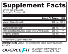Load image into Gallery viewer, Quercetin 20× Plus 60 Capsules Supplement Facts
