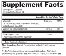 Load image into Gallery viewer, Xcellent C™ 120 Capsules Supplement Facts