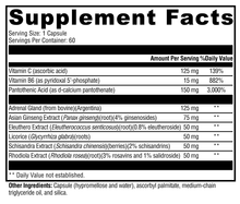 Load image into Gallery viewer, Adrenaliv® 60 Capsules Supplement Facts
